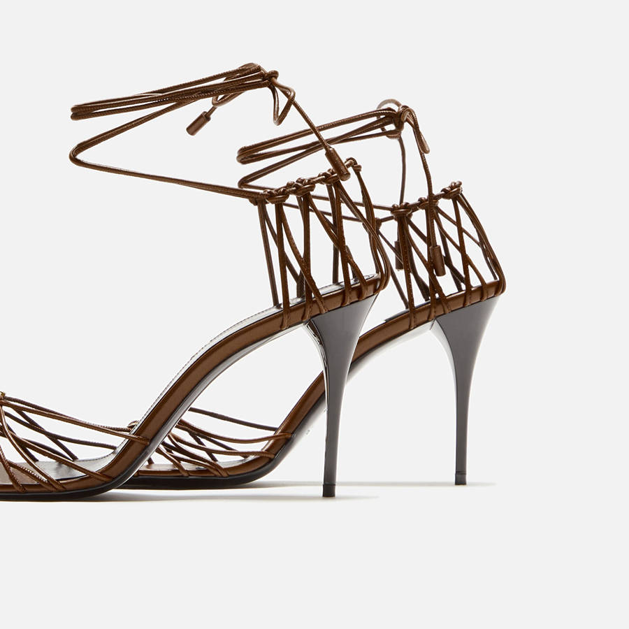 Brown Women Kith Saint Laurent Babylone 90 Sandal Heels | 7205-ACLQG