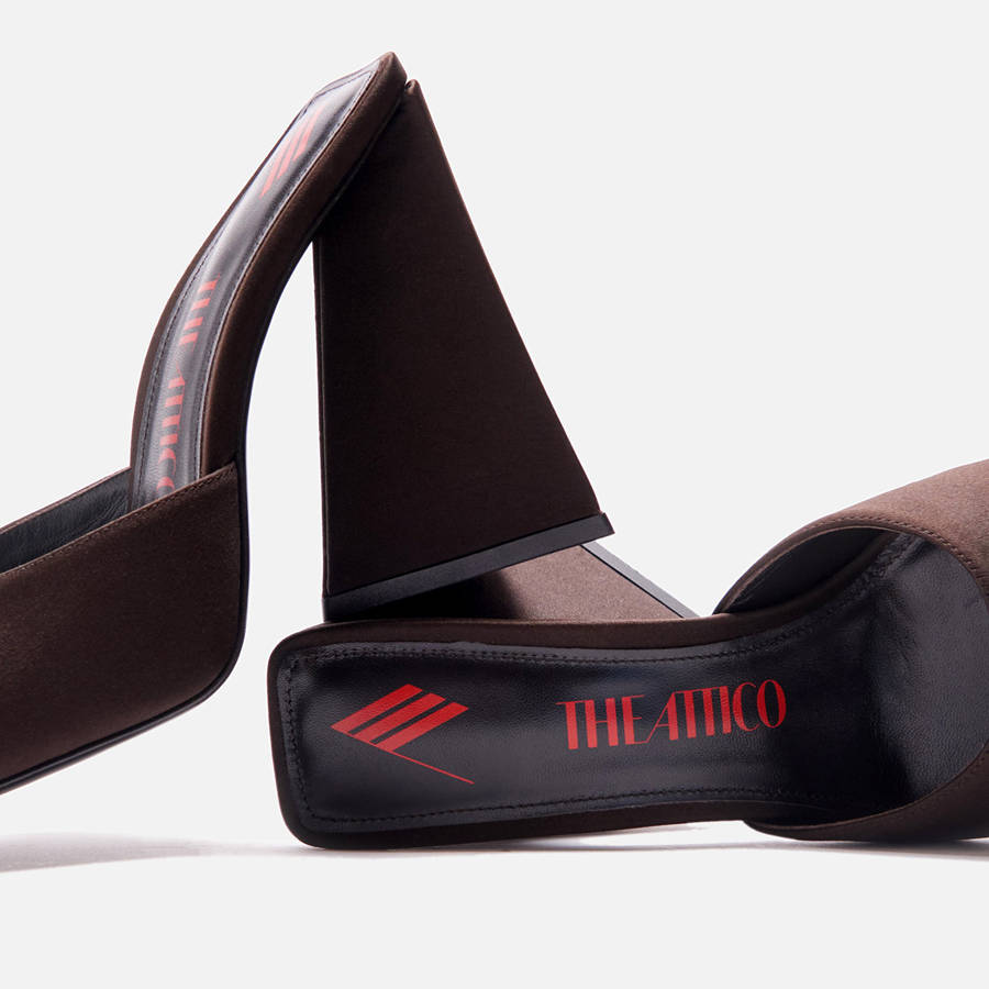 Brown Women Kith The Attico for Devon Mule 115mm Heels | 4357-XKHGO