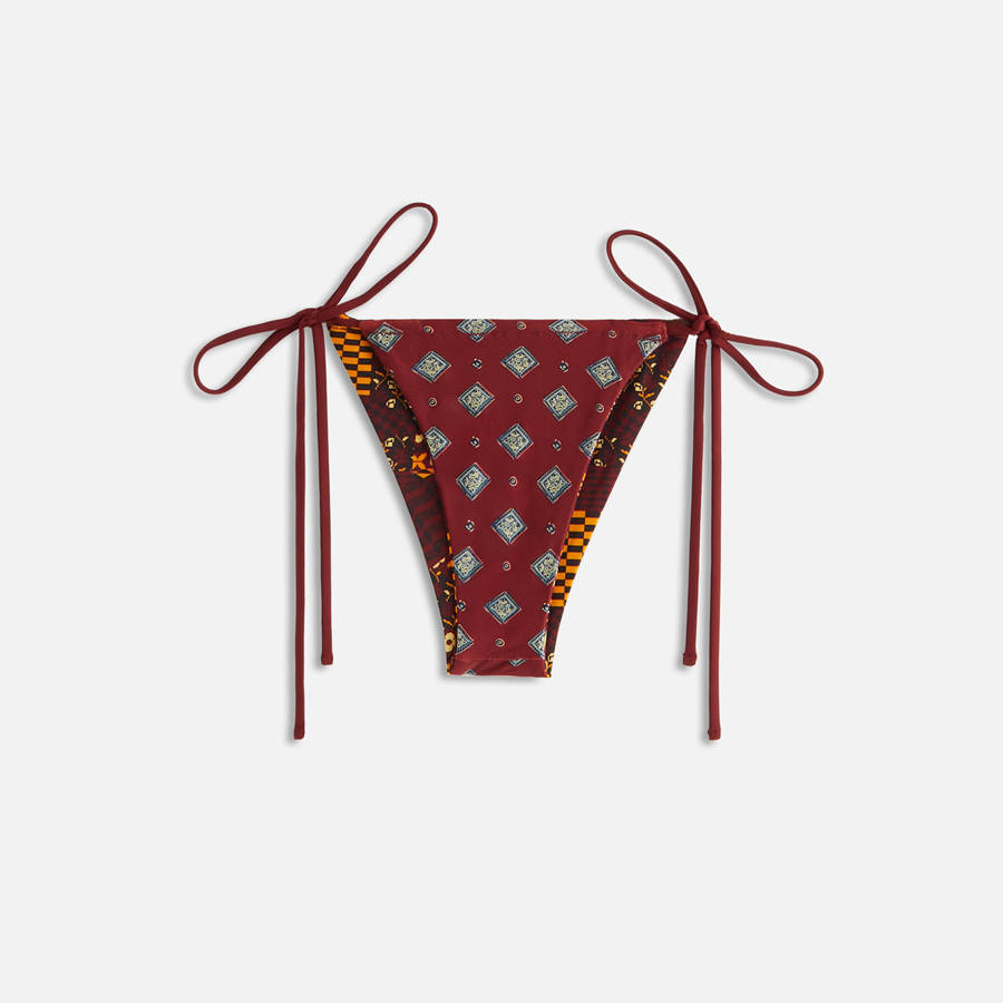 Brown Women Kith Tova Geo Floral Tie Bottom Swim | 9813-SVUIR