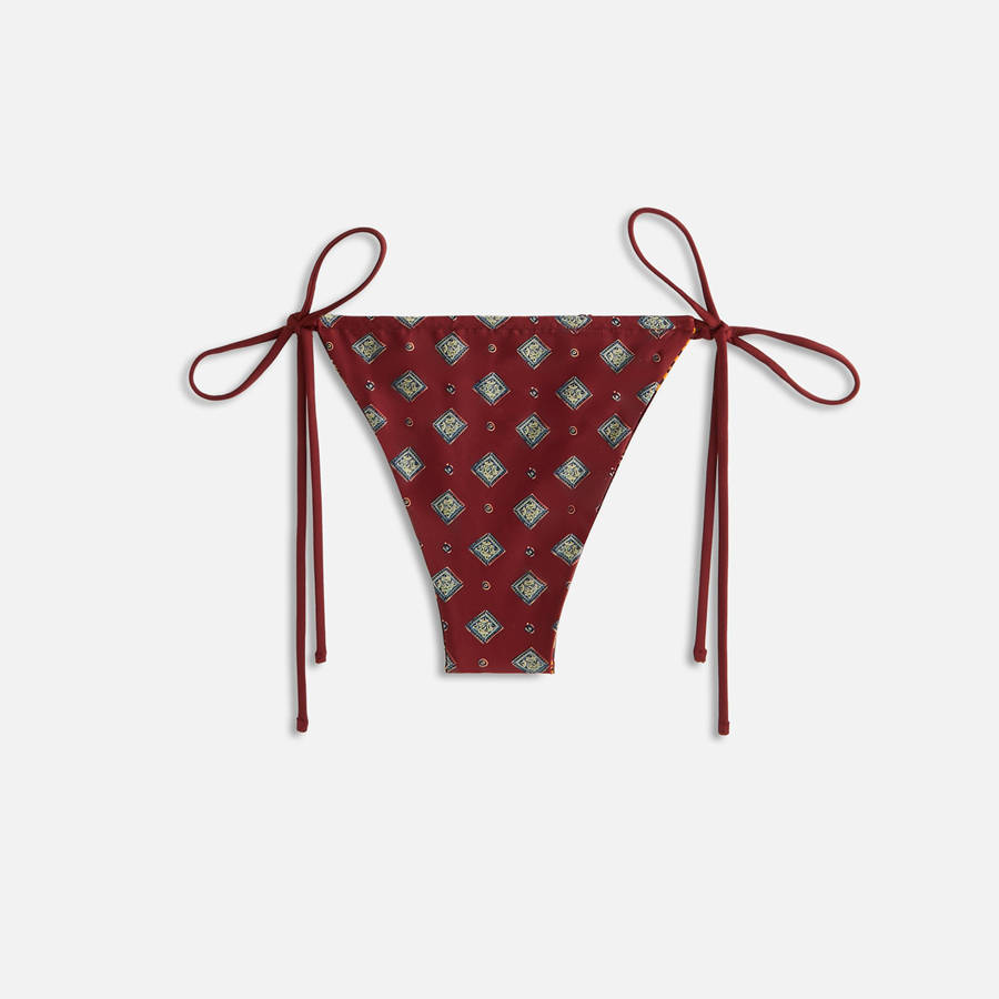 Brown Women Kith Tova Geo Floral Tie Bottom Swim | 9813-SVUIR