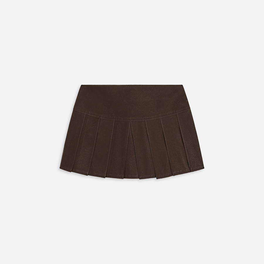 Brown Women Kith Tyla Patina Pleated Skirts | 2190-LUAIB