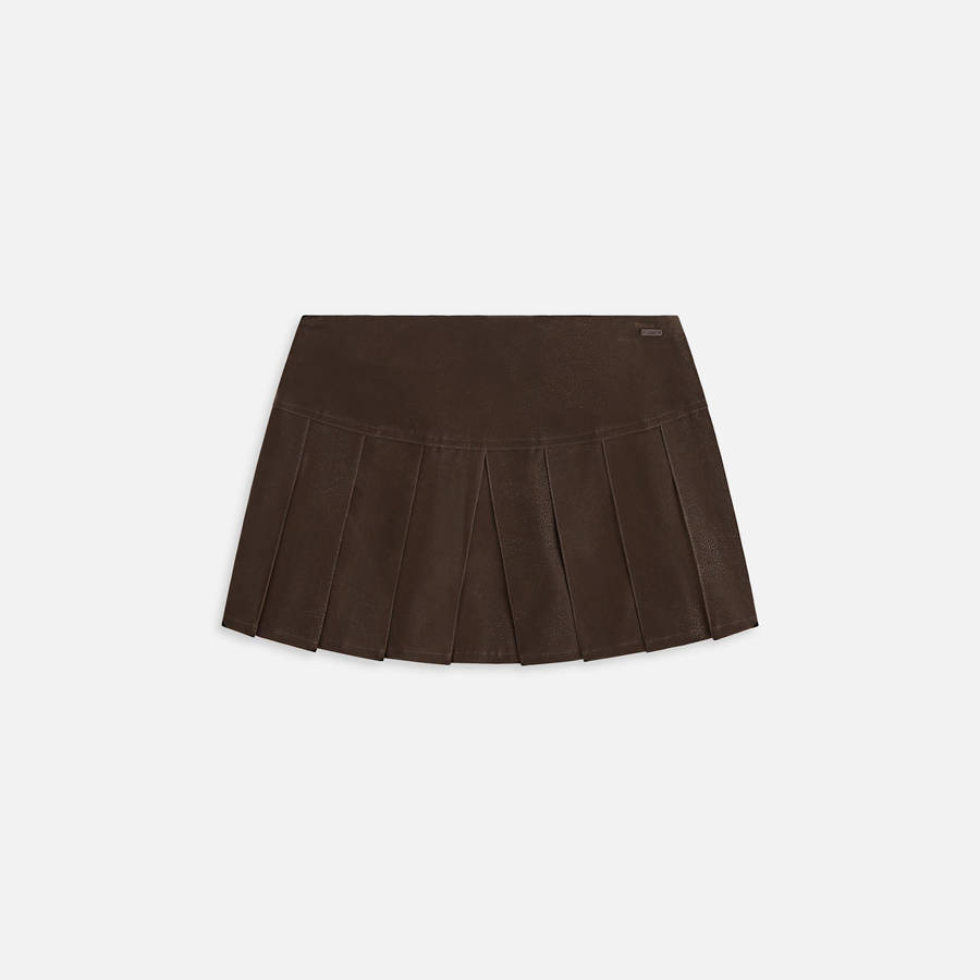 Brown Women Kith Tyla Patina Pleated Skirts | 2190-LUAIB