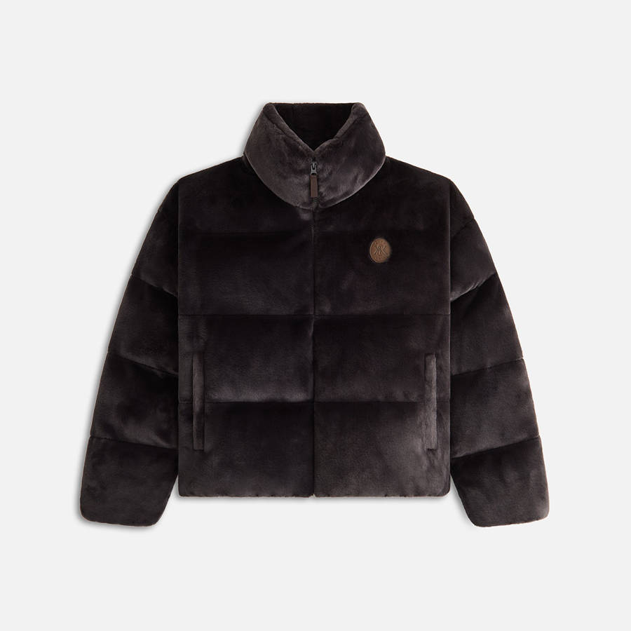 Brown Women Kith Wynne Teddy Fur Puffers | 3904-VBLUF