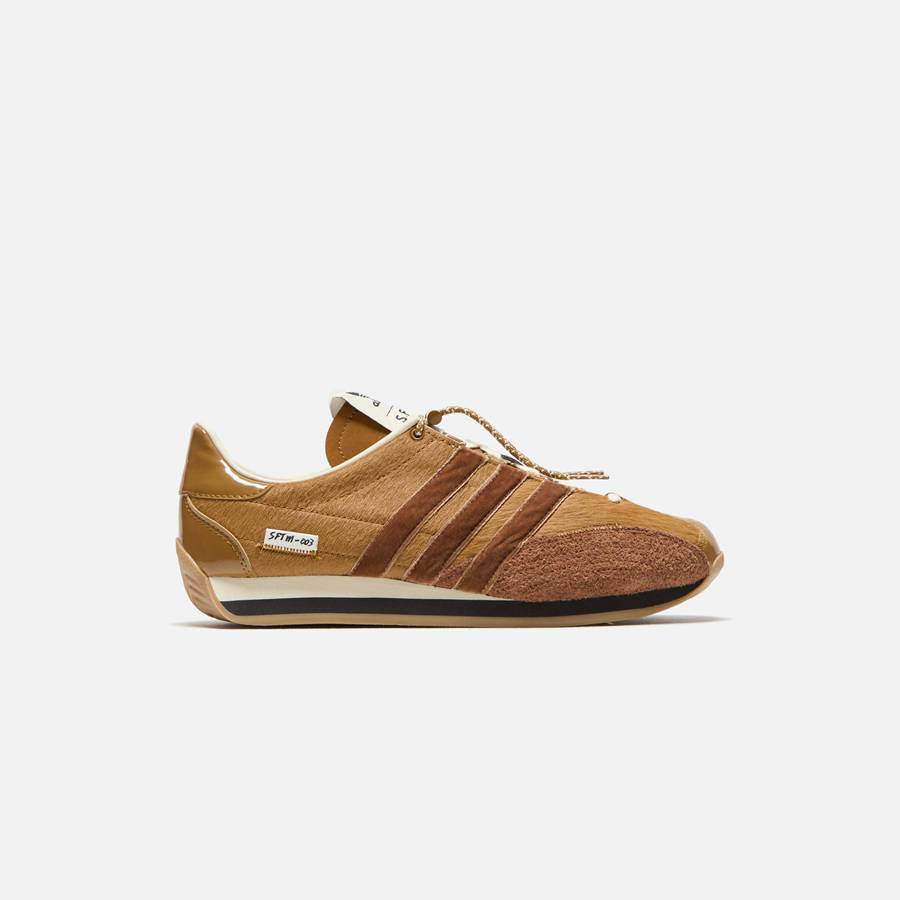 Brown / Cream White Men Kith adidas x SFTM Country OG Sneakers | 0369-TUWQO
