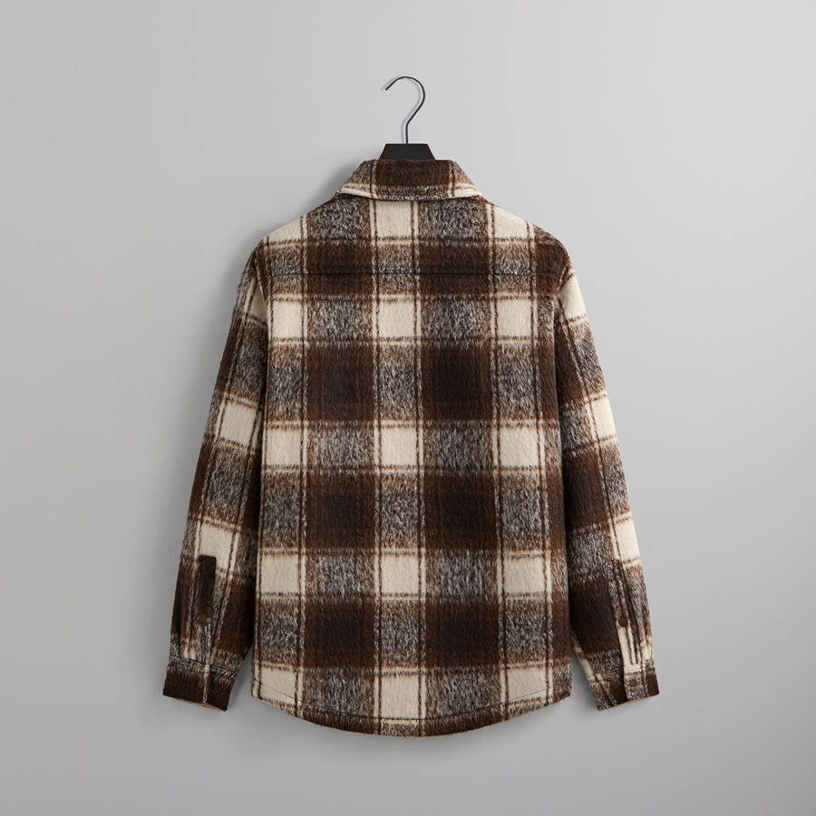 Brown / White Men Kith Plaid Sheridan Shirt Jackets | 4135-YCUBH