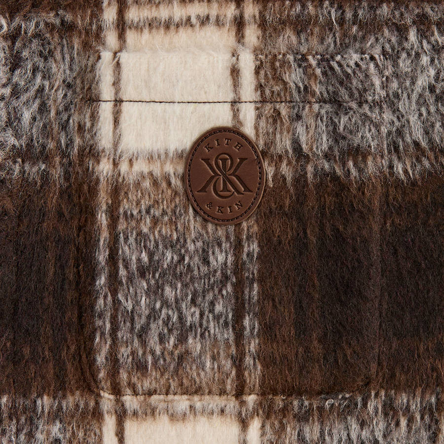 Brown / White Men Kith Plaid Sheridan Shirt Jackets | 4135-YCUBH