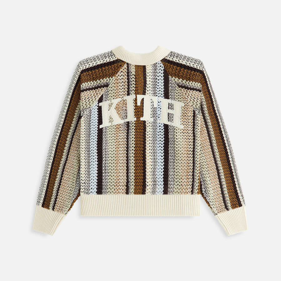 Brown / White Women Kith Emery Crochet Rugby Shirts | 1724-MALHQ