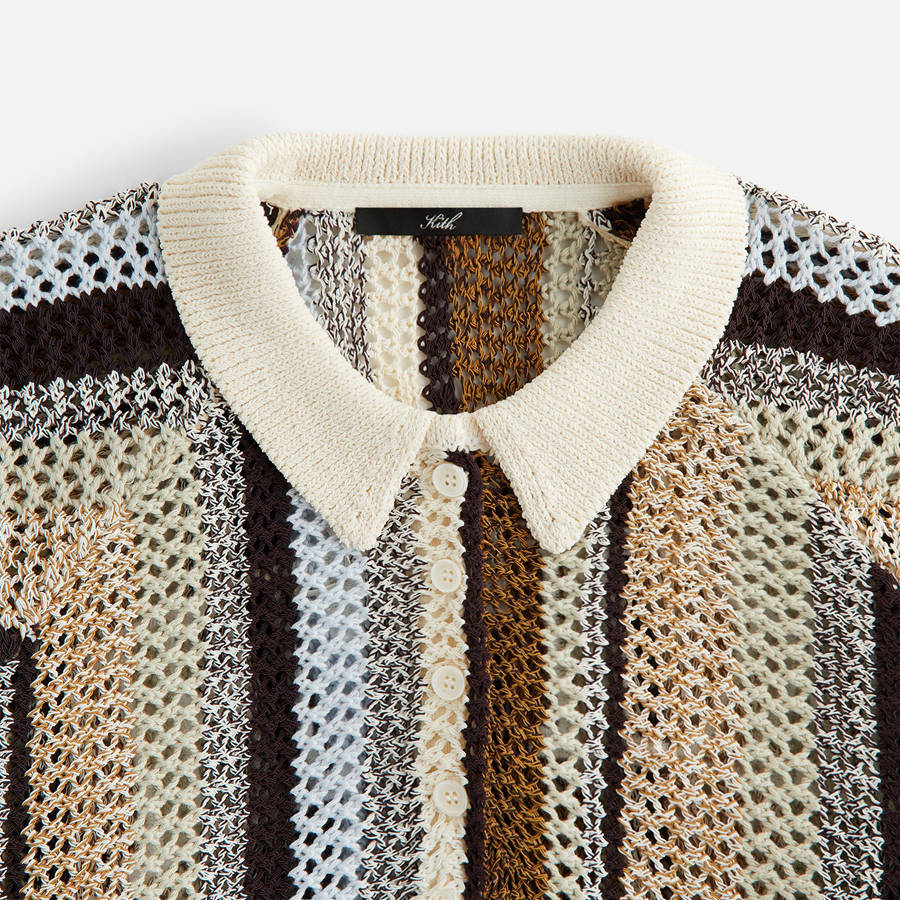 Brown / White Women Kith Emery Crochet Rugby Shirts | 1724-MALHQ
