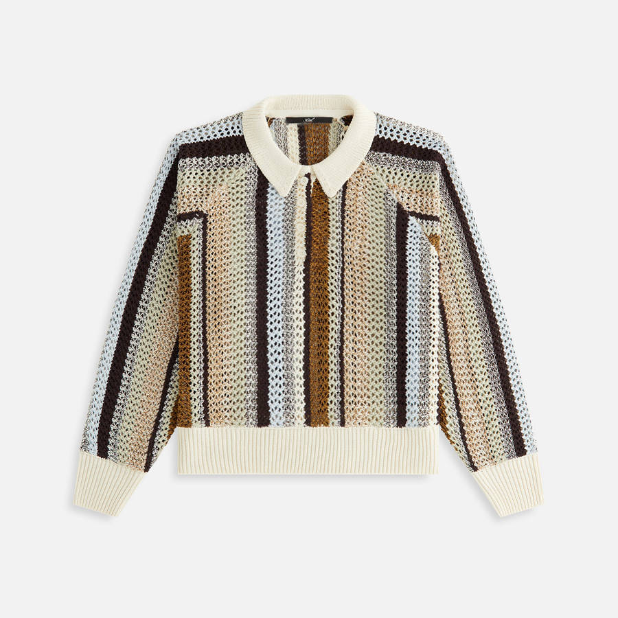 Brown / White Women Kith Emery Crochet Rugby Shirts | 1724-MALHQ