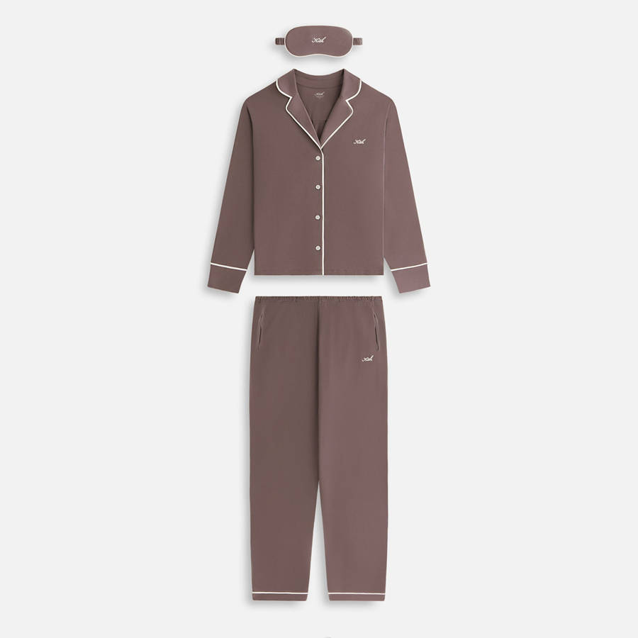 Brown / White Women Kith Pajama Set Underwear | 7931-LFEPQ
