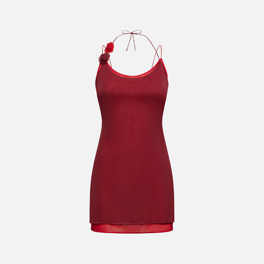Burgundy Women Kith Oseree Rose Mini Dress | 0834-LCSXP