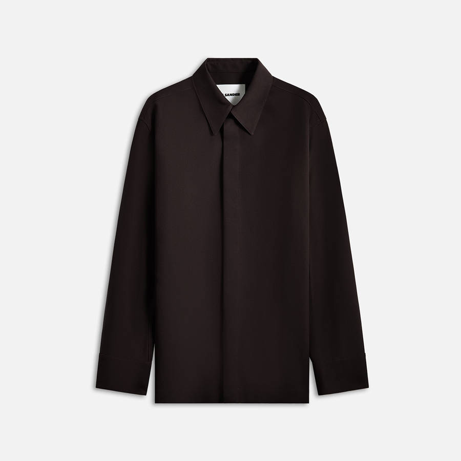 Chocolate Men Kith Jil Sander Sharp Wool Gabardine Shirts | 2697-GMUQS