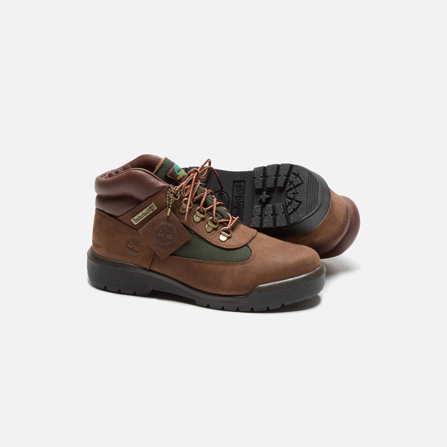 Chocolate Men Kith Timberland Mid Lace-Up Waterproof Field Boots | 3178-IKFXG