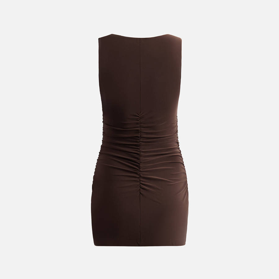 Chocolate Women Kith Norma Kamali Sleeveless Pickleball Mini Dress | 3785-BVZJE