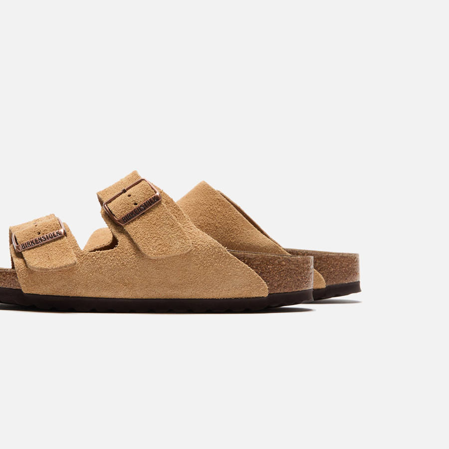 Cream Men Kith Birkenstock Arizona Suede Sandals | 1495-RKWTL
