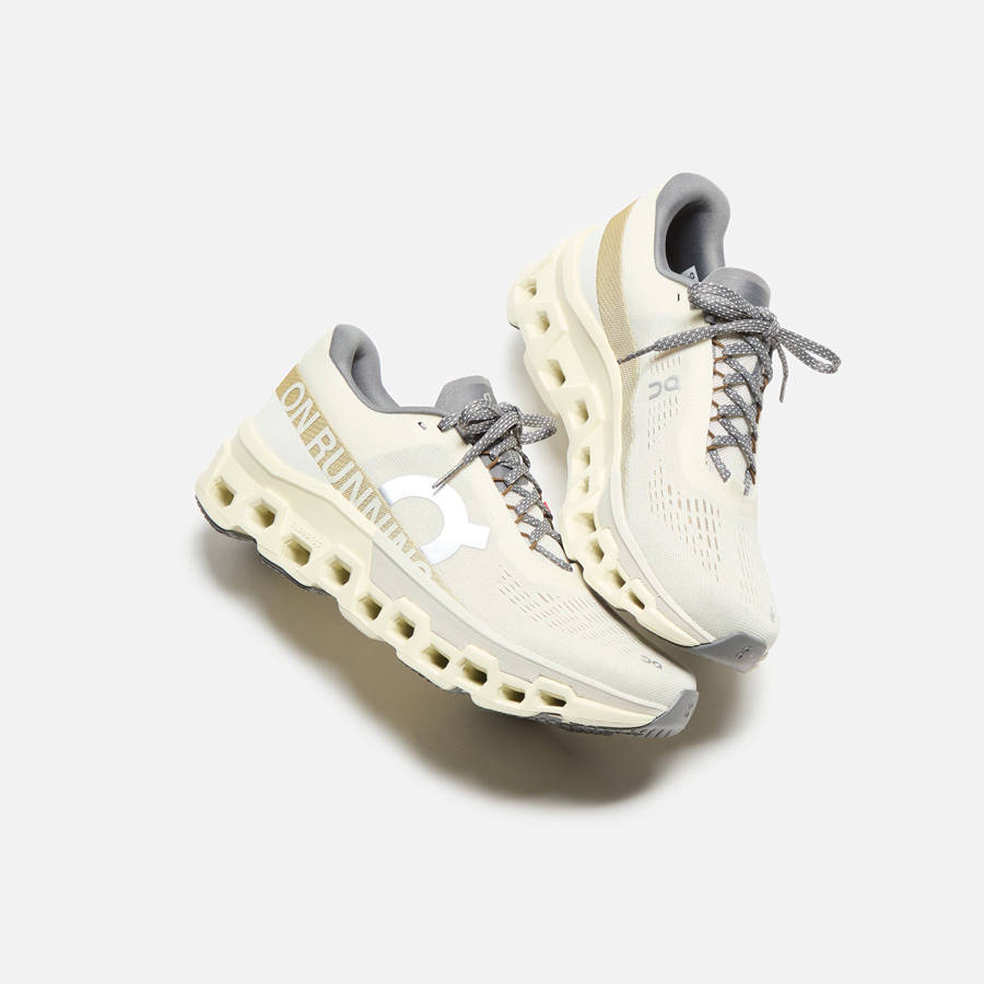 Cream Men Kith On Running Cloudmonster 2 Sneakers | 0475-WDZYO
