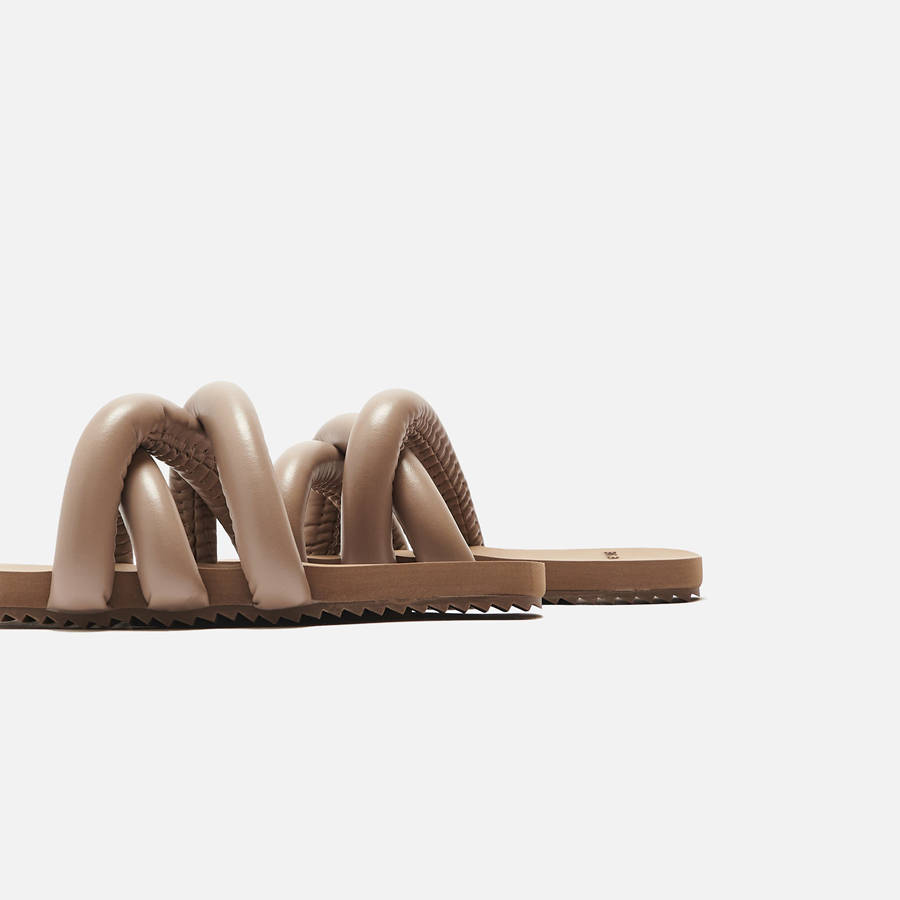 Dark Beige Women Kith Yume Yume Tyre Slide Sandals | 4163-WXDVJ