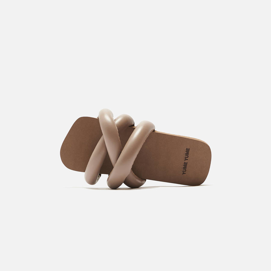 Dark Beige Women Kith Yume Yume Tyre Slide Sandals | 4163-WXDVJ