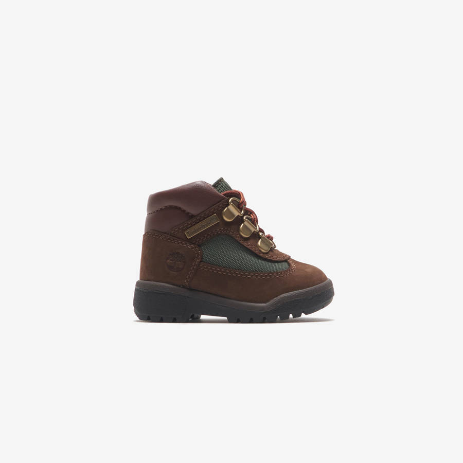 Dark Brown Kids\' Kith Timberland Toddler Field Mid Boots | 7051-YFAXS