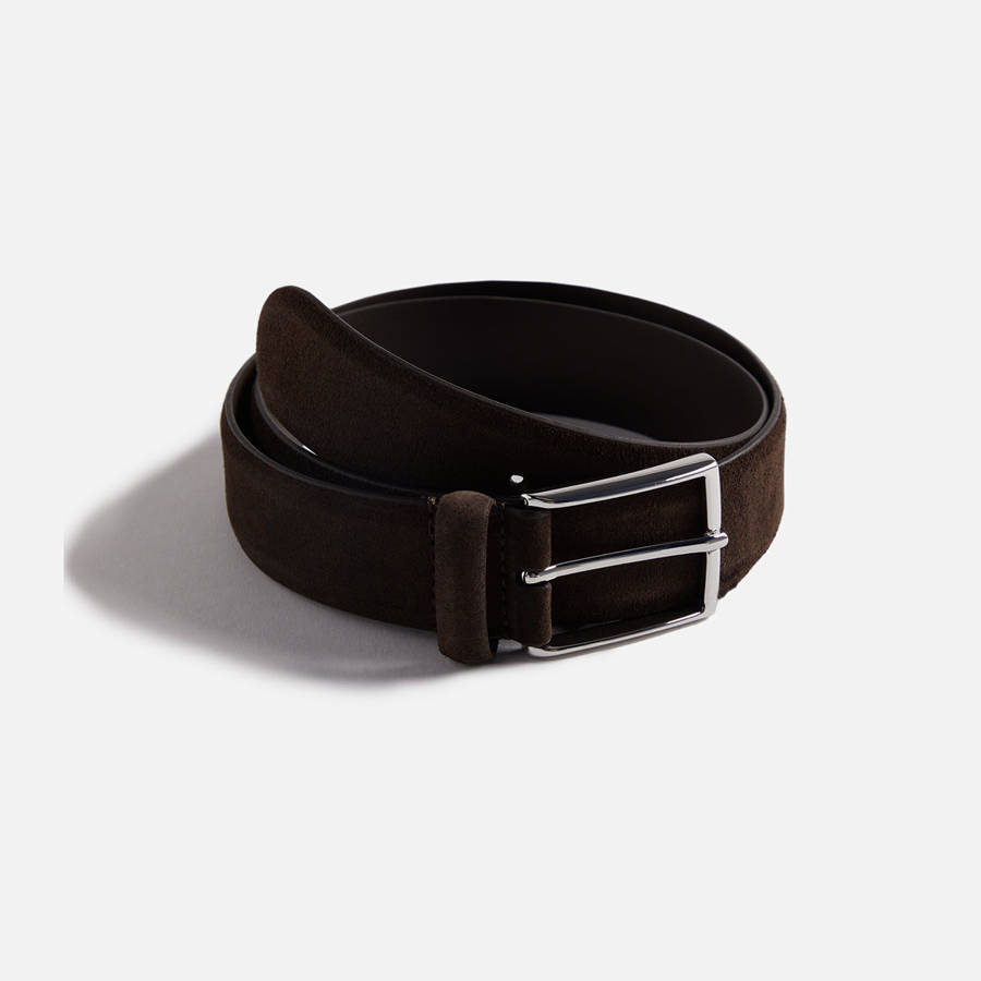 Dark Brown Men Kith Anderson's Suede Semi Formal Belts | 2189-PEQIX