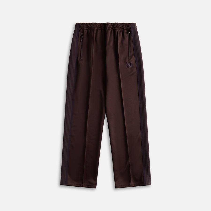 Dark Brown Men Kith Needles Poly Smooth Track Pants | 6930-YEDXN