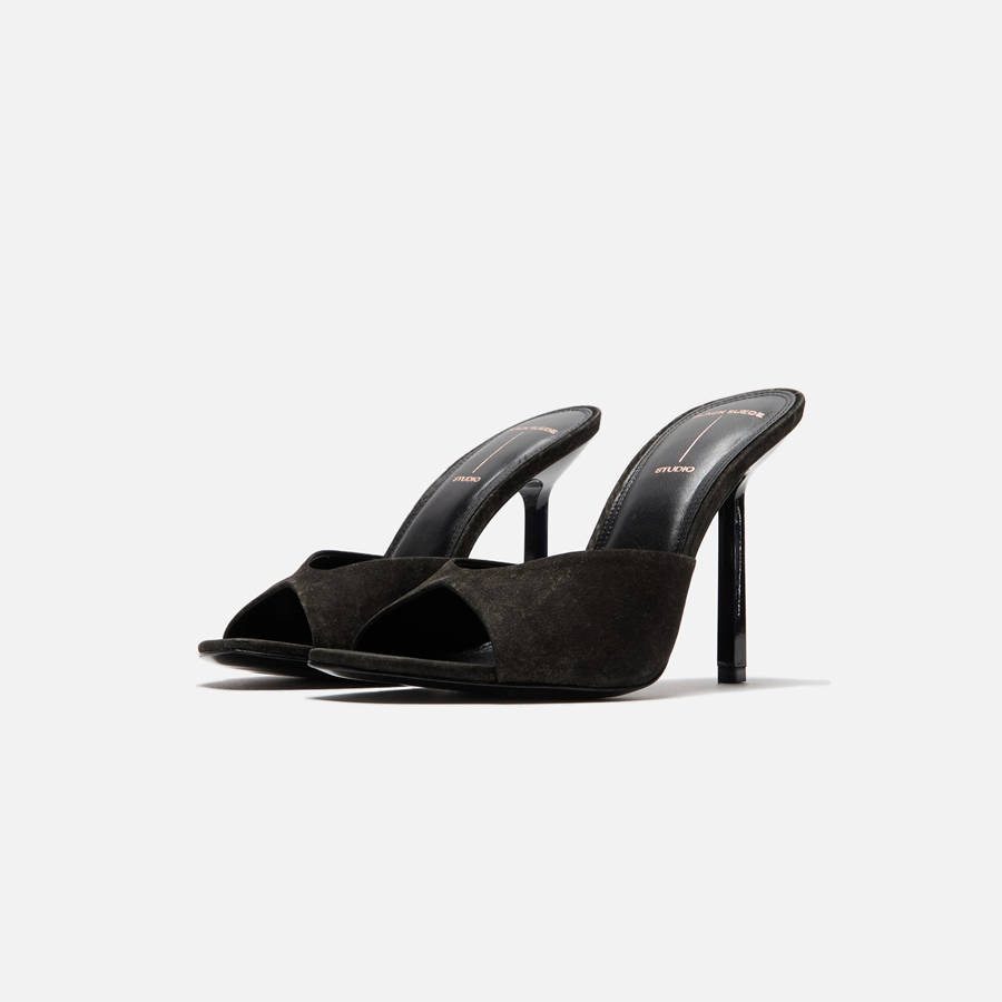 Dark Brown Women Kith Black Suede Studio Nori 105 Heels | 0724-FOGJK