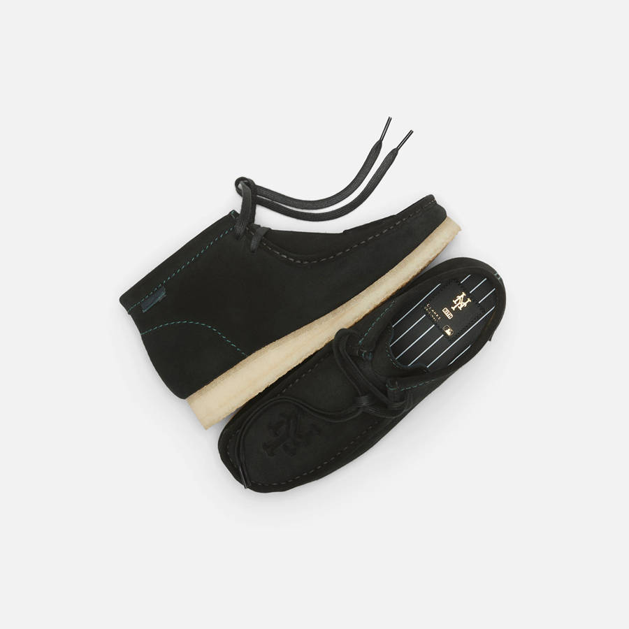 Dark Green Women Kith and Clarks for New York Mets Wallabee Boots | 6947-WENUX