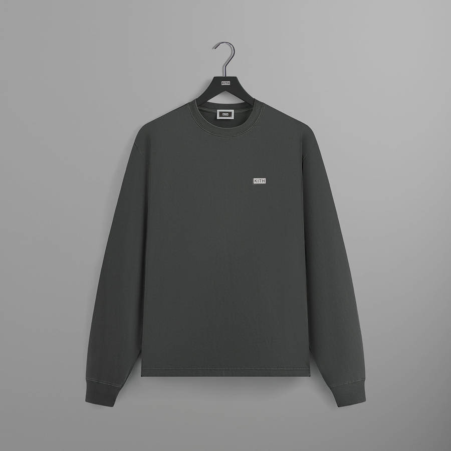 Dark Grey Men Kith Long Sleeve LAX T-Shirt | 9285-EFKJN