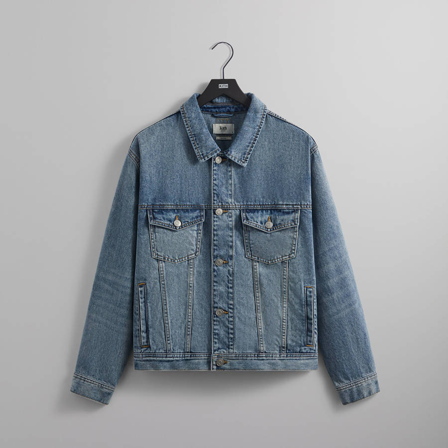 Dark Indigo Men Kith Centre Denim Jackets | 0193-GSVOC