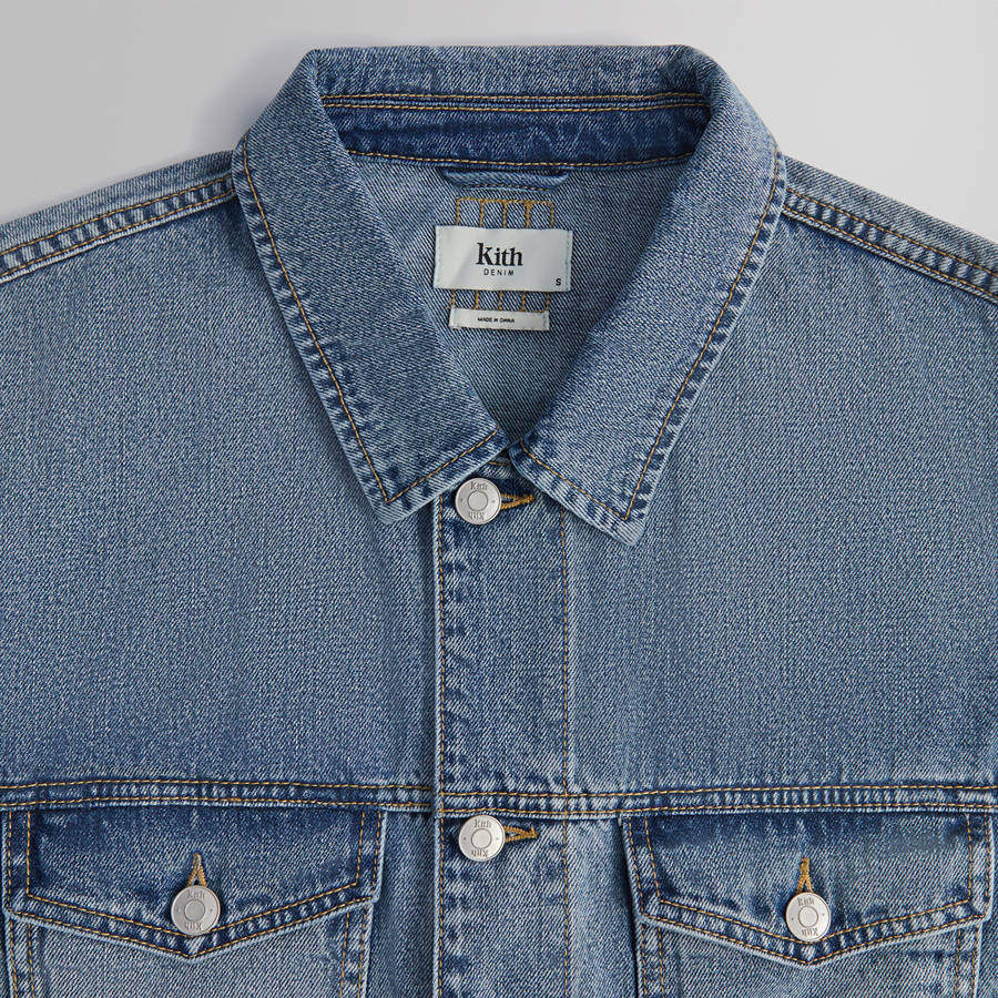 Dark Indigo Men Kith Centre Denim Jackets | 0193-GSVOC