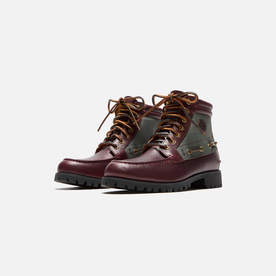 Dark Red Men Kith Timberland Britton Road 7-Eye Moc-Toe Lug Boots | 1036-PSYQE
