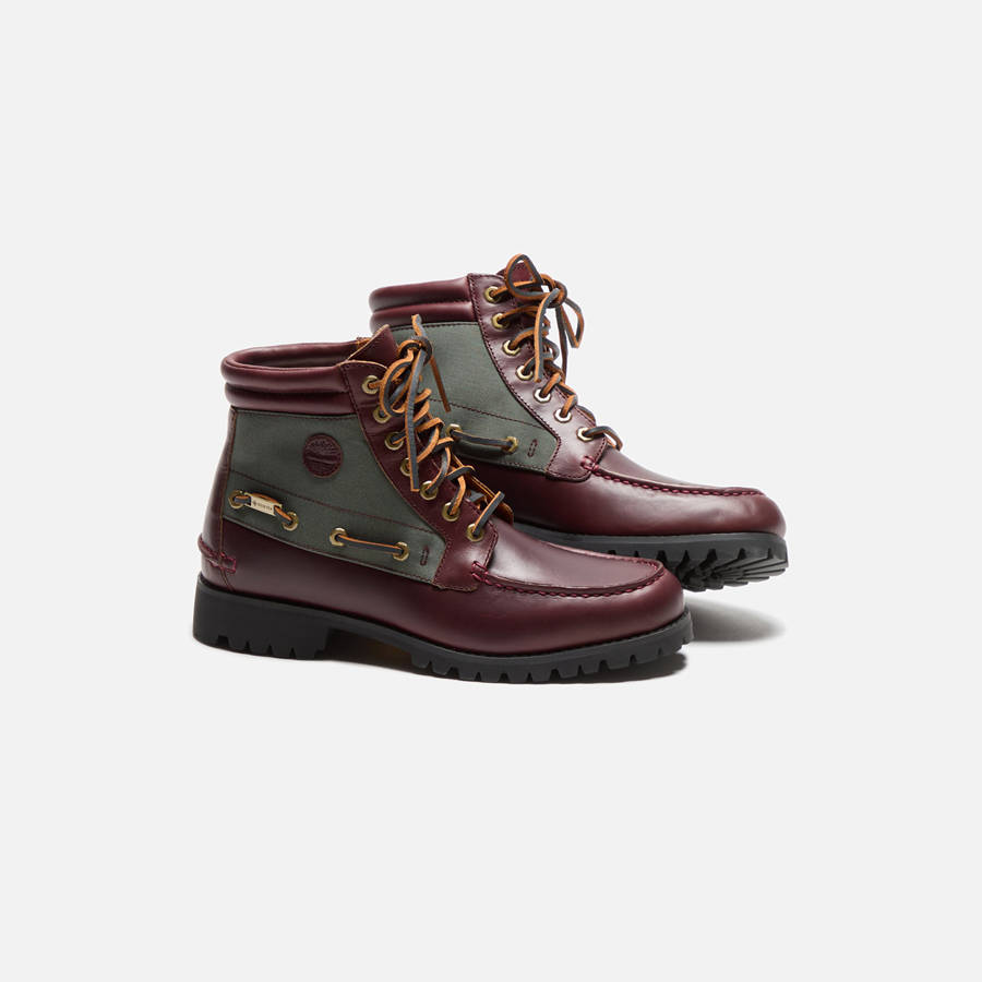 Dark Red Men Kith Timberland Britton Road 7-Eye Moc-Toe Lug Boots | 1036-PSYQE