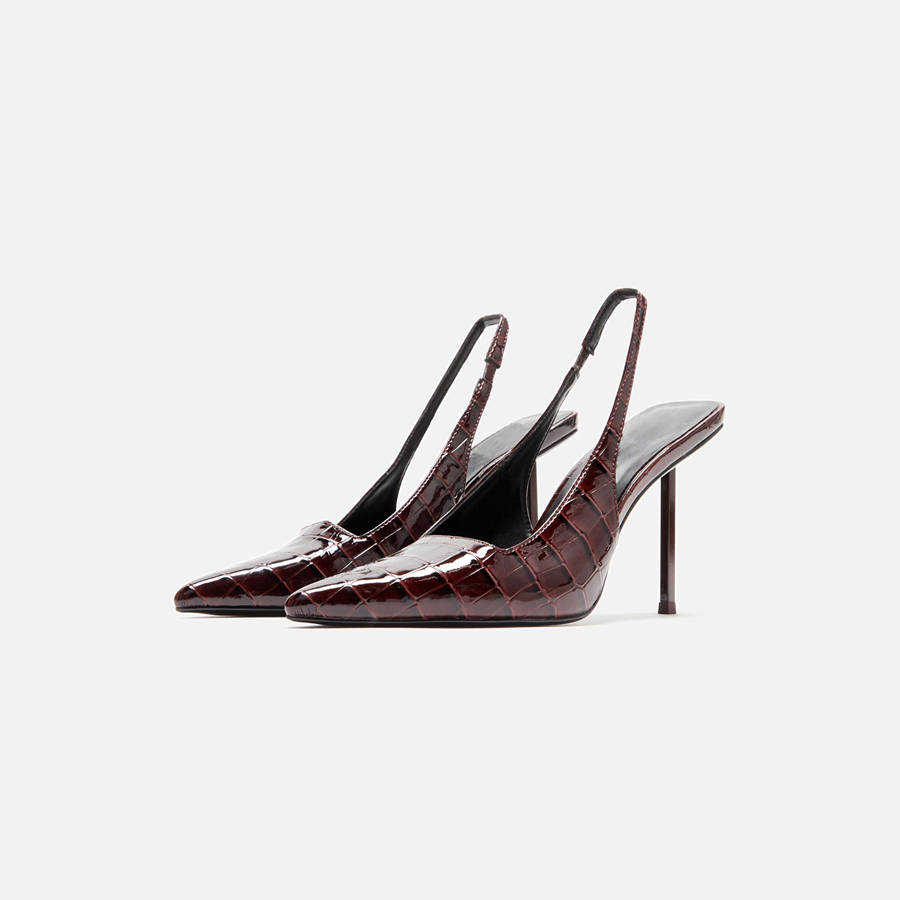Dark Red Women Kith Femme LA Naxos Slipper Heels | 0196-FEMRX