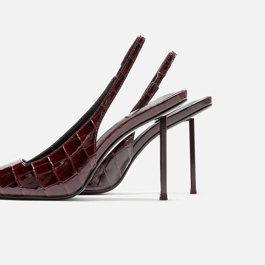 Dark Red Women Kith Femme LA Naxos Slipper Heels | 0196-FEMRX