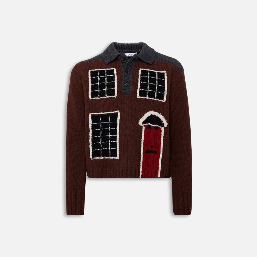 Dark Red Women Kith JW Anderson House Polo Jumper Shirts | 2918-BSRYQ