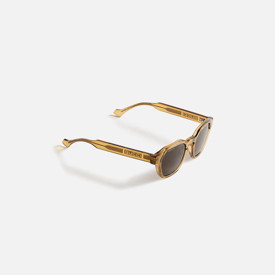 Dark Yellow / Brown Men Kith Gucci Square Frames Sunglasses | 2189-DWFTM