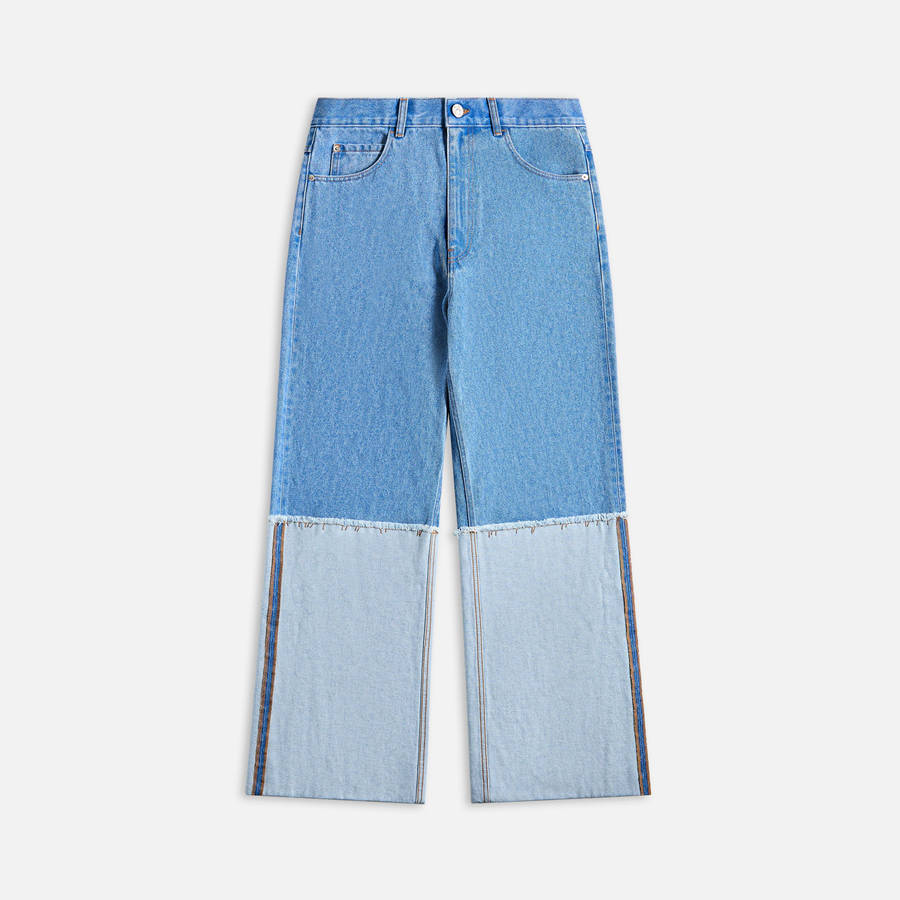 Deep Blue Men Kith Marni Bleached Organic Denim Mega Trouser Trousers | 7431-TRQFJ