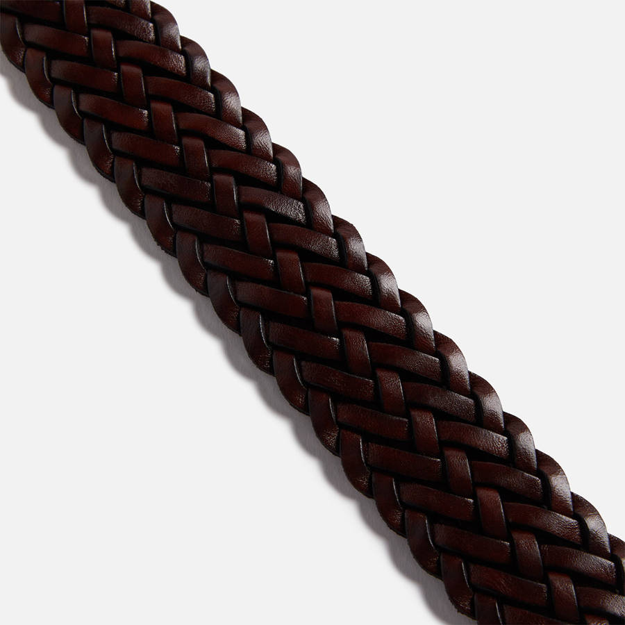 Deep Brown Men Kith Anderson's Woven Leather Belts | 5376-PFTNW