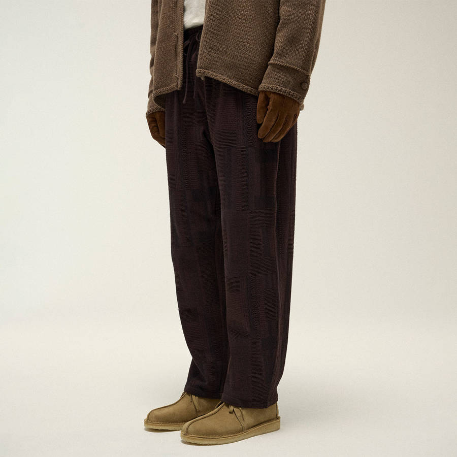 Deep Brown Men Kith Geometric Knit Elmhurst Pants | 2013-DLZJE