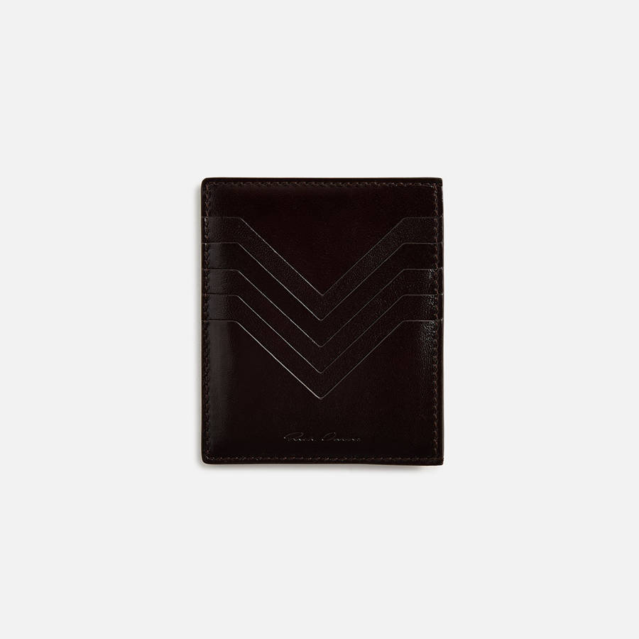 Deep Brown Men Kith Rick Owens Square CC Holder Card Holder | 3105-IXOHR