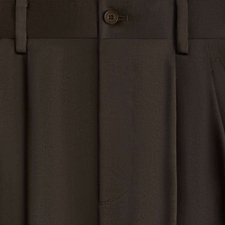 Deep Brown Men Kith and Kin Vintage Satin Montrose Pants | 5749-ZWVDR