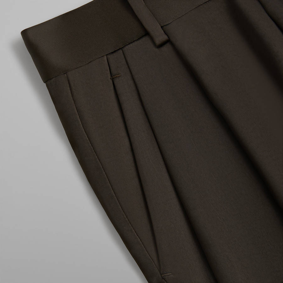 Deep Brown Men Kith and Kin Vintage Satin Montrose Pants | 5749-ZWVDR