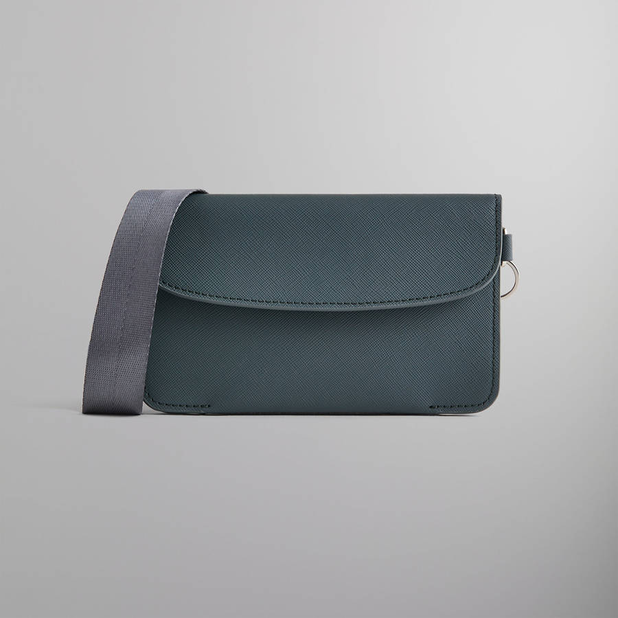 Deep Green Men Kith 101 for Auralee Double Pouch Crossbody Bags | 4287-CKLYP