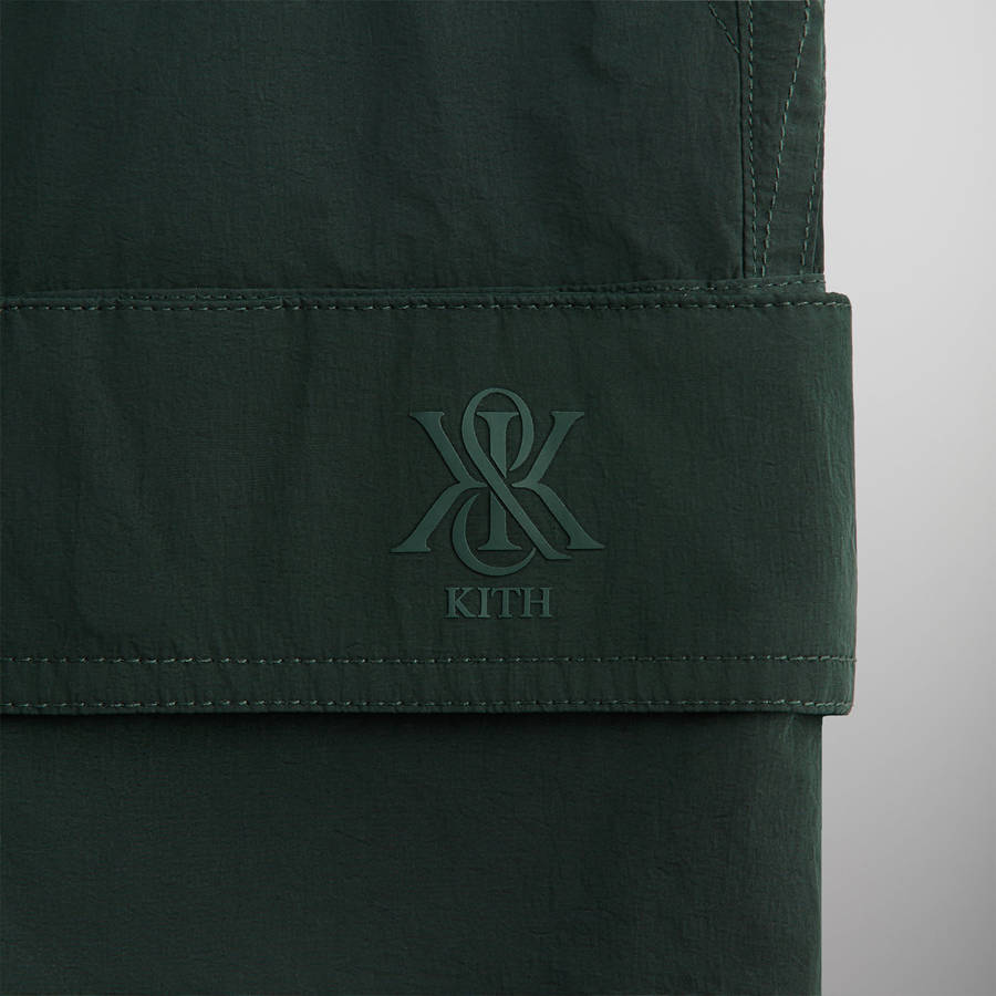 Deep Green Men Kith Wrinkle Nylon Evan Cargo Shorts | 6409-RLWOS