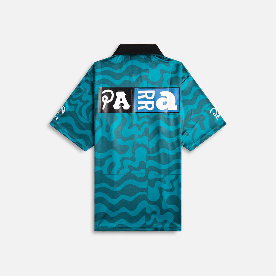 Deep Green Men Kith by Parra Sports Flage Polo Shirts | 6271-FCKGE