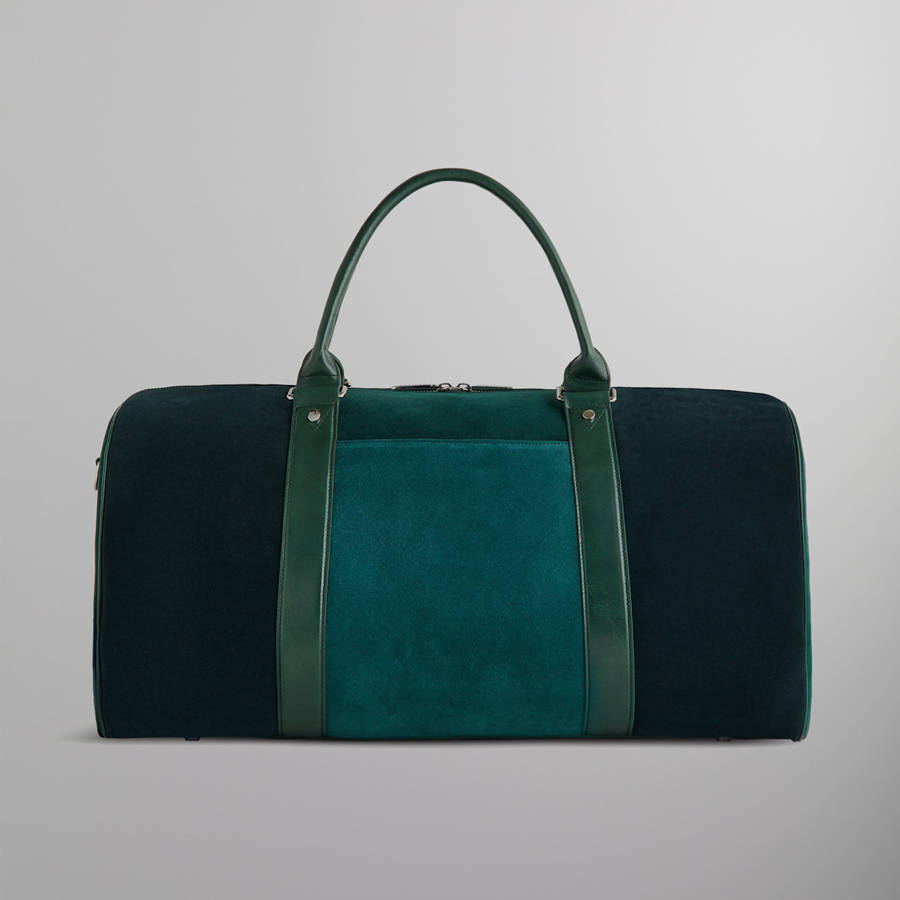 Deep Green Men Kith for BMW Mixed Suede Duffle Bags | 1625-GAOPC