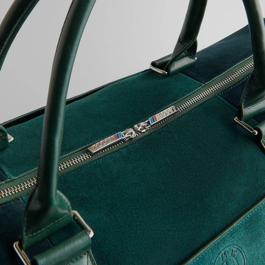 Deep Green Men Kith for BMW Mixed Suede Duffle Bags | 1625-GAOPC