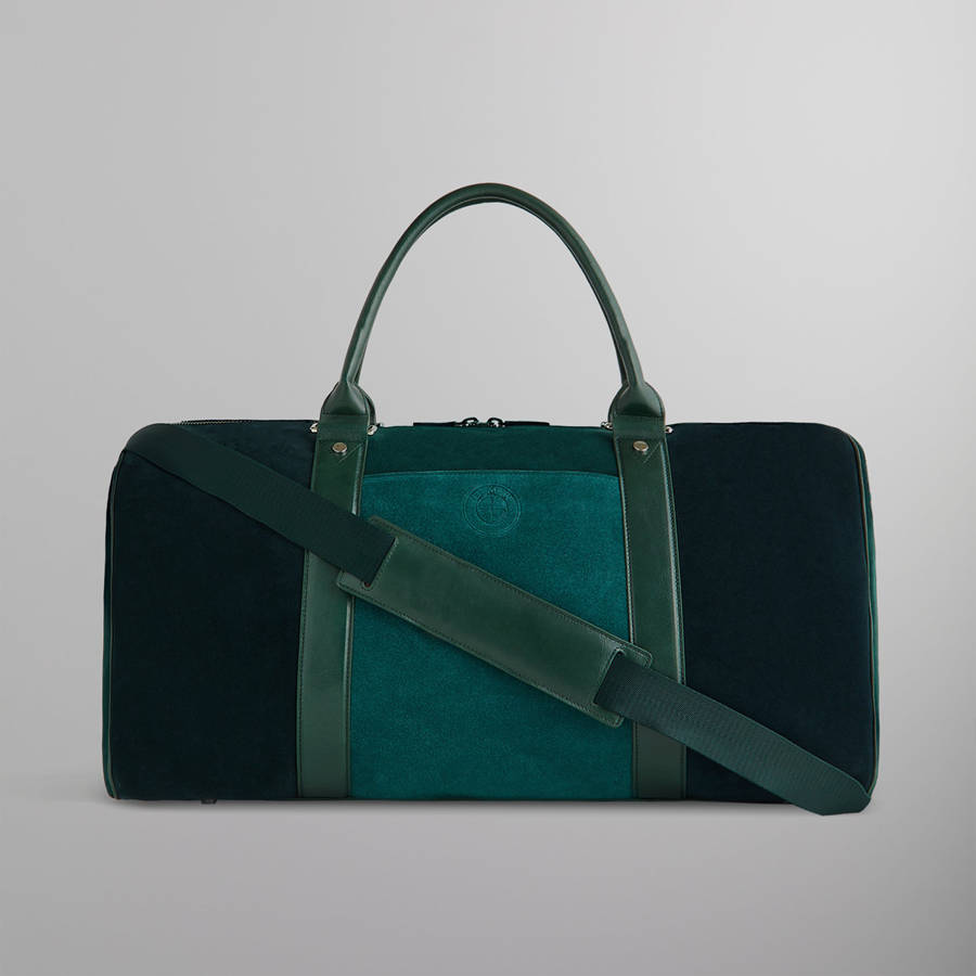 Deep Green Men Kith for BMW Mixed Suede Duffle Bags | 1625-GAOPC