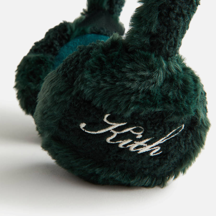 Deep Green Women Kith Monogram Sherpa Ear Muff Headwear | 0645-NDCGO