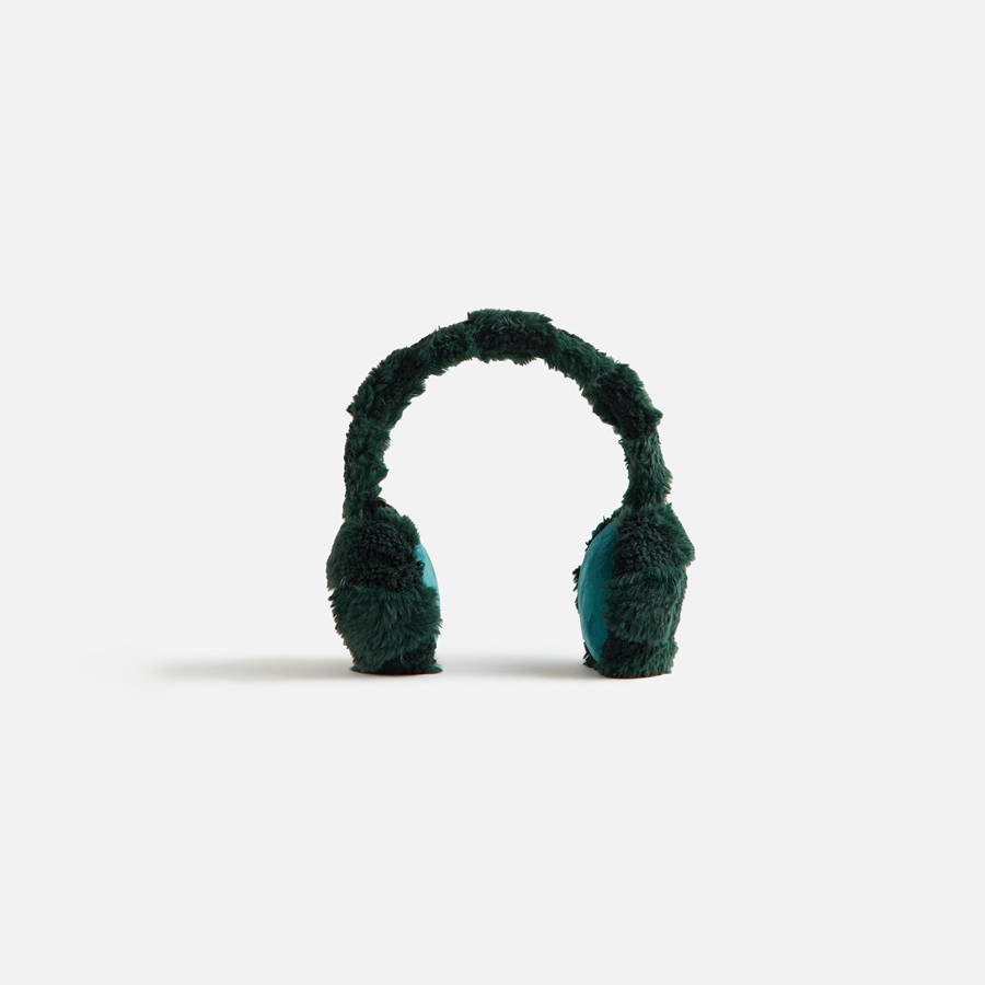 Deep Green Women Kith Monogram Sherpa Ear Muff Headwear | 0645-NDCGO
